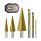 thumbnail image 3 of Broca escalonada de 6 piezas, perforadora en espiral, brocas cónicas HSS para tableros de PVC, tableros aislantes, amantes del bricolaje, electricista Empaquetado en caja, 3 of 8