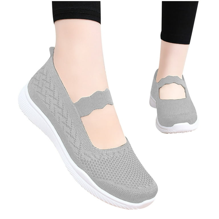 Deals of The Day Clearance Dvkptbk Sneakers for Women, Cloth Shoes for Women New Mesh Breathable Comfortable Soft Bottom Non-Slip Flats Gray 6