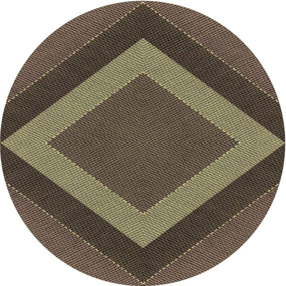 Ahgly Company Indoor Round Patterned Milk Chocolate Brown Area Rugs, 5' Round