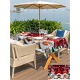thumbnail image 4 of Outdoor Tablecloth with Umbrella Hole and Zipper, Black Red Plaid Christmas Rectangle Table Cloth 60x102 Inch Waterproof Tablecloth, Gnomes Xmas Tree Snowflake Gifts Birds Picnic Table Cover, 4 of 7