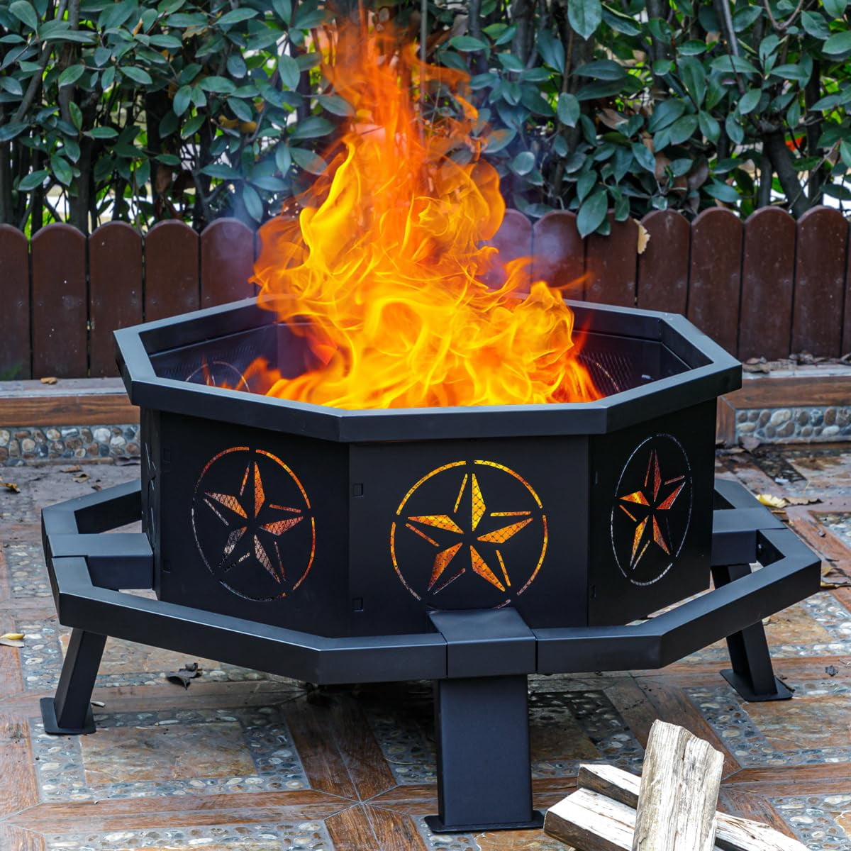 KingSo 22 inch Wood Burning Fire Pit for Camping Picnic