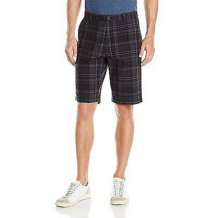 New 5331-1 Calvin Klein Men's Slub Multi Plaid Short Black, Size 30, $59.50