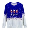 thumbnail image 5 of Femmes Mode Col Rond Noël Manches Longues Tops Chemisier Pull Sweat-Shirt, 5 of 5