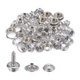 thumbnail image 1 of 25 Juegos Unique Bargains Lona broches kit 0,6 15mm broches Inoxidable acero tornillo presión sujetadores kit presión Botones para Barco Cubierta Alfombra reparación tono Plateado, 1 of 6