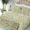 thumbnail image 3 of Ambesonne Floral Scene Fitted & Flat Sheet with Sham 3 Pcs Set, Botany Vibes Flowers, Twin, Almond Green Earth Yellow, 3 of 5