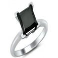 thumbnail image 2 of Limited Time Sale 1 Carat Real Princess Cut Black Diamond Moissanite Solitaire Engagement Ring For Women In 10K White Gold, Under Dollar 300, 2 of 2
