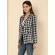 thumbnail image 2 of Chaqueta Formal Allegra K para Mujer Día de San Patricio Solapa Con Muesca Doble Botonadura Trabajo A Cuadros Negro S, 2 of 6