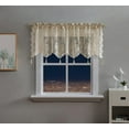 thumbnail image 3 of Warm Home Designs 1 Brown Linen Color 54” (W) x 22” (L) Semi Sheer Lace Kitchen Valance with 4 Tassels. L Linen Valance, 3 of 3