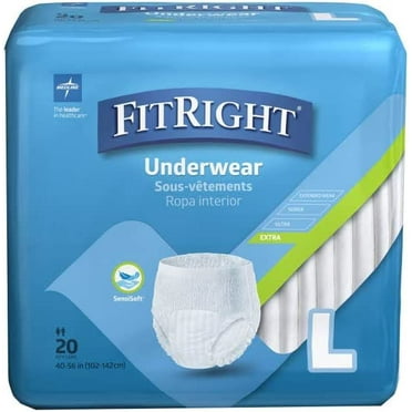 FitRight Disposable Underwear, 80 Ct, Large, Moderate Absorbency