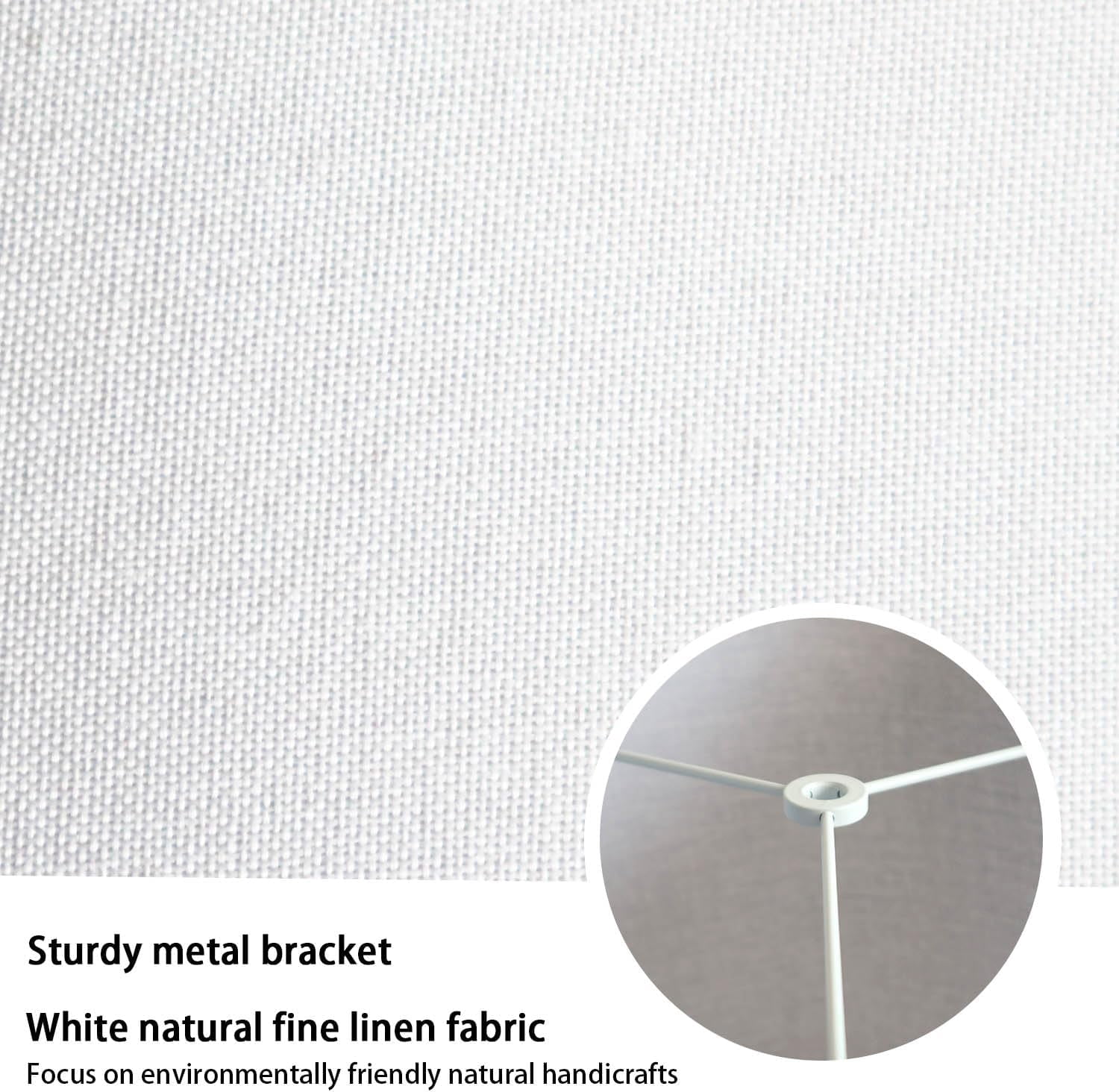 White Lamp Shades Set of 2, Medium Drum Lamp Shade 13"Top x 13"Bottom x 10"High(Spider), Lampshades Replacement for Table Lamps Floor Lamps, Natural Linen Hand Crafted, Easy Assembly Required