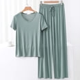 thumbnail image 2 of Uaswgudfs Pajamas Women's Cotton Short Sleeve Sleepwear Pullover Pj Sets Soft Loungewear Casual Pajama Set for Women, 2 of 3