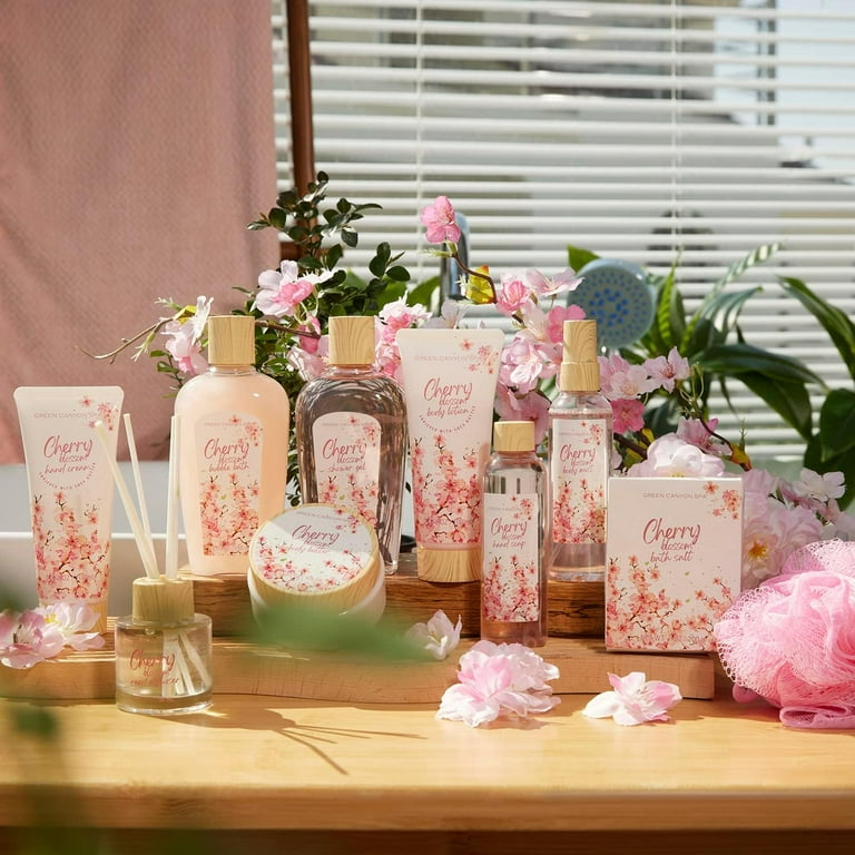 Green Canyon Spa, Bath Gift Set, 11Pcs Cherry Blossom, for Women