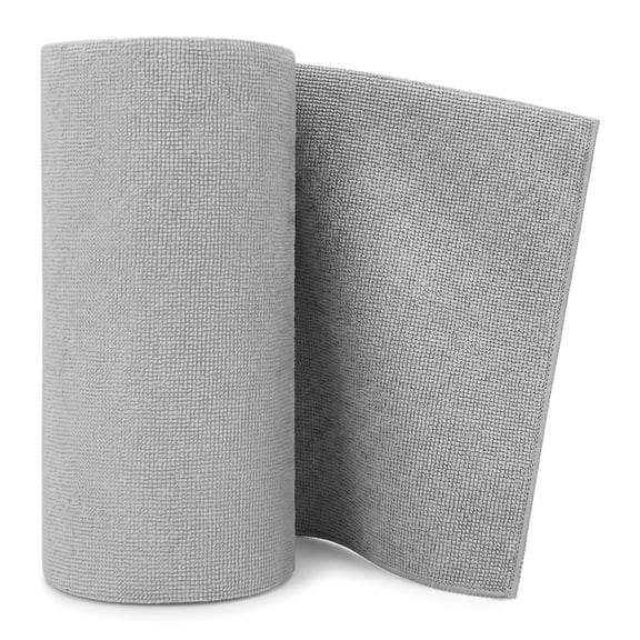 75-Pack Microfiber Cleaning Cloth Roll, Reusable Tear-Away Washable Towels, Ultra Absorbent Rags for Car, Home, Garage & Shop (Grey)