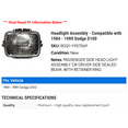 thumbnail image 2 of Headlight Assembly - Compatible with 1984 - 1989 Dodge D100 1985 1986 1987 1988, 2 of 2