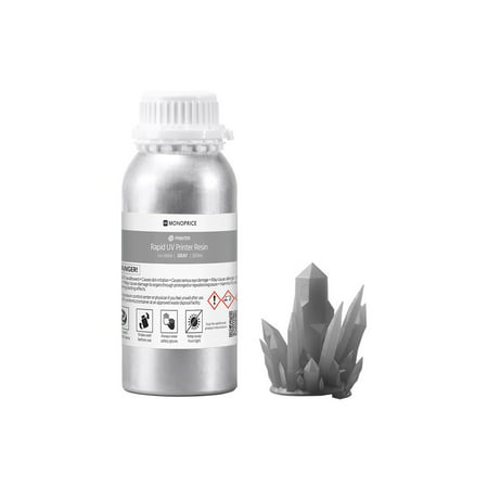 Monoprice Rapid UV 3D Printer Resin 500ml - Gray | Compatible with All UV Resin Printers DLP, Laser, or
