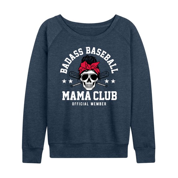Instant Message - Badass Baseball Mama - Women's Lightweight French Terry Long Sleeve Shirt