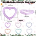 thumbnail image 2 of 50Pcs Luminous Acrylic Bead Frame Glow In The Dark Heart Mixed Color 37.5x41x5mm Hole: 2mm Inner Diameter: 25x30mm, 2 of 6