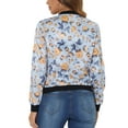 thumbnail image 3 of Chaqueta bomber para mujer Inspire Chic, corte ajustado, ligera, con cremallera, color azul cielo, 3 of 6
