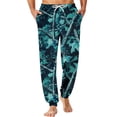 thumbnail image 2 of Men's Camo Pajama Pants Adjustable Drawstring Elastic Waist Lounge Pants Jogger Ankle Loose Fit Comfort Sleep Pants with Pockets ,L,Green, 2 of 7