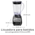thumbnail image 2 of Licuadora Hamilton Beach Sistema Wave-Action de 10 Velocidades | Licuadora Jarra 1.5L sin BPA Potente y Versátil (Reacondicionado), 2 of 8