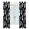 thumbnail image 4 of Paw Print Pattern Black White Study Room Living Kitchen Bedroom For Blackout Curtain Printed 2 Panels, 4 of 6