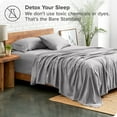 thumbnail image 4 of Bare Home Ensemble de Draps Ultra Doux Extensibles - Premium 1800 Collection - Poches Profondes - 4 Pcs - Grand Lit, Gris Pâle, 4 of 8