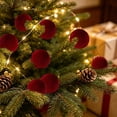 thumbnail image 6 of CSSAD 3.1 Inch Large Velvet Christmas Ball Ornament, Wine Red Polyester Velvet Hanging Bauble, Christmas Decorations Ball for Christmas Tree Wreath Garland Holiday Home Decor, 1 Pack, 6 of 6