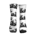 thumbnail image 3 of Crew Socks for Women Men Athletic - Vintage Train Pattern Soft Comfort Breathable Mid-Calf Sole Running Socks Womens Men, 3 of 7