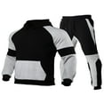 thumbnail image 1 of EIMELI Survêtements pour Hommes Ensemble de Survêtement 2 Pcs à Capuche Décontracté Color Block Jogging pour Hommes, 1 of 4