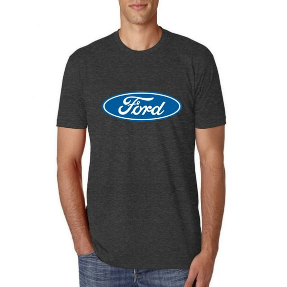 Wild Bobby, Ford Motors Blue Logo, Cars and Trucks, Men Premium Tri Blend Tee, Vintage Black, X-Large