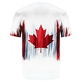 thumbnail image 3 of T-shirt pour Homme Canada Drapeau de la Fête du Canada Manches Courtes Feuille d'Érable Haut Col Rond Chemise Hawaïenne, 3 of 3