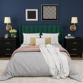 thumbnail image 4 of WJORATA Upholstered Platform Full Size Bed Frame with Headboard Wooden Slats Support,Green, 4 of 6