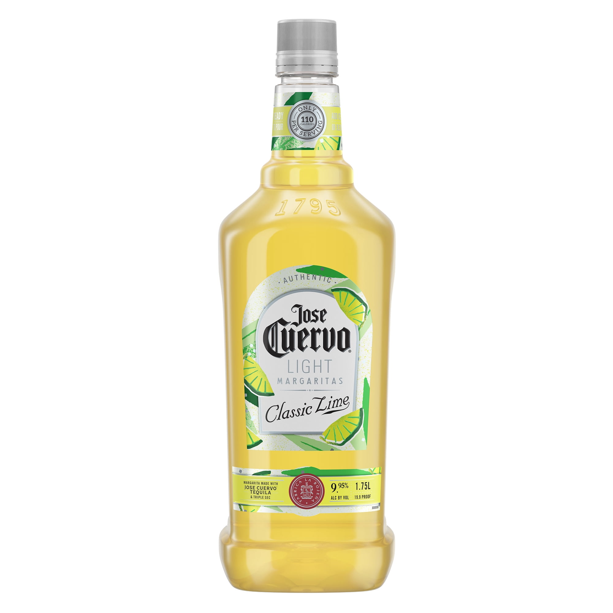 Jose Cuervo Authentic Margarita Classic Lime Light Cocktail, 1.75 L Plastic Bottle, 9.95% ABV