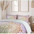 thumbnail image 6 of Ambesonne Ethnic Duvet Cover Set, Floral Petal Form Nature, 2-Calking, Lilac and Mint, 6 of 7