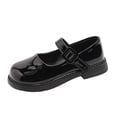 thumbnail image 2 of Girls' Basic Solid Color Flat Shoes, Soft Sole Casual Mary Janes, Great for Daily School Uniform Matching, Outdoor Walks and Everyday Casual Outings Black 5-5.5 Years, 2 of 5