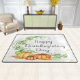 thumbnail image 2 of Dreamtimes Happy Thanksgiving Day Area Rug 72x48in Green Leaves Pumpkins Non-Slip Floor Carpet Comfort Floor Mats Decor for Indoor Living Dining Room and Bedroom Area, 2 of 7
