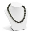 thumbnail image 3 of Sterling Silver 12-13mm Black Shell Bead Hand Knotted Necklace, 3 of 5