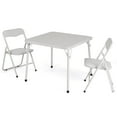 thumbnail image 1 of Folding Card Table and Chair Set of 3, Upholstered Foldable Table and Chair Set, Portable Metal Frame Children's Activity Table and Chairs Set for Eating, Reading, Playing, Beige, 1 of 8