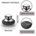 thumbnail image 2 of HZCrisp 2 Pack Steel Wool Scrubber with Handle, Includes 2 Replacement Pads, Heavy Duty Metal Dish Scrubber for Cleaning Dishes, Cast Iron, Pans, Griddles, and BBQ Grills, 2 of 6
