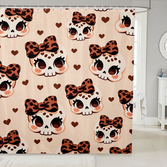 Manfei Cartoon Halloween Shower Curtain 72Wx72L,Spooky Witch Pattern Bathroom Curtain