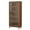 Natural, variant on Solid Wood 5-Shelf Bookcase with Flip-Up Doors, Tall Bookshelf Storage Organizer with Tempered Glass, Barrister Bookcases, Display Shelf for Home & Office, Living Room, Bedroom, Walnut