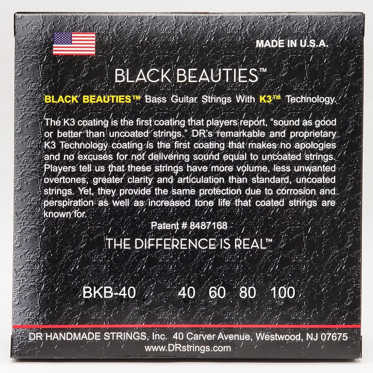DR Strings BLACK BEAUTIES Bass Guitar Strings BKB-40
