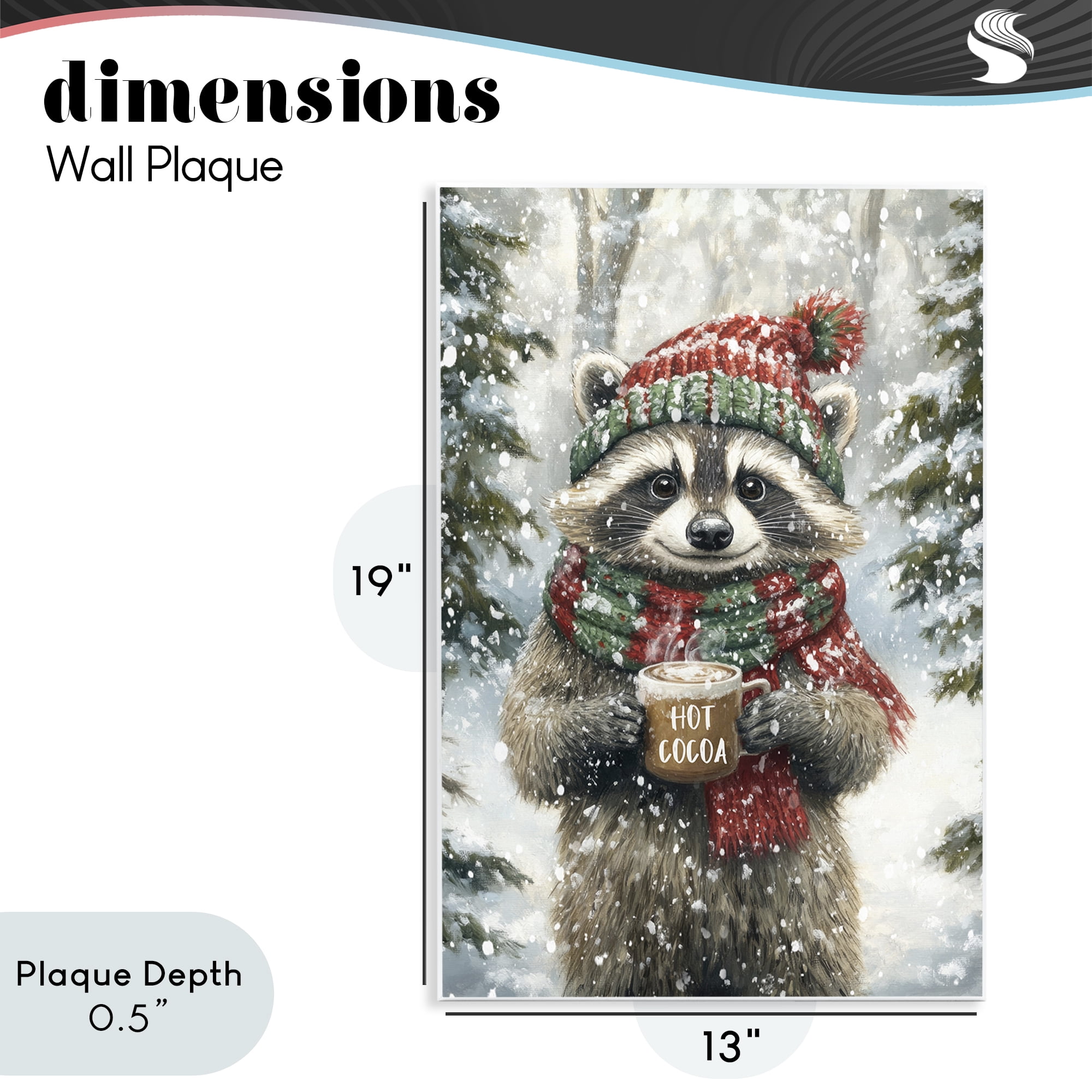 Stupell Industries Merry Cocoa Raccoon Wall Plaque Art, design by Tina LeCour