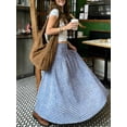 thumbnail image 2 of Light Blue Gingham Tiered Maxi Skirt, Flowing A-Line Casual Skirt For Everyday Wear, 2 of 5