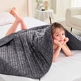 thumbnail image 4 of Teler Weighted Blanket for Kids（36 x 48，3lbs）Weighted Lap Blanket with Removable, Washable Cover, 100% Cotton Inner Weighted Blanket,Grey, 4 of 7
