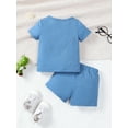thumbnail image 3 of Toddler Boy Summer Outfit Set Wild Boy Short Sleeve Shirt Stretchy Shorts Trendy Clothing 9M-4Y, 3 of 5