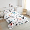 thumbnail image 4 of Galaxy Comforter Set Twin Outer Space Bedding Universe Themed Bedding Comforter Sets Cute Cartoon Rocket Print Duvet Insert Universe Decor for Teens Planet Quilt 2 Pcs, 4 of 5