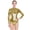 Gold, variant on Girls Shiny Metallic Long Sleeve Leotard Mock Neck Zipper Back Bodysuit Dance Gymnastics Ballet Costum𝖾 Metalic Long Sleeve Bodysuit Shiny Dance Leotard