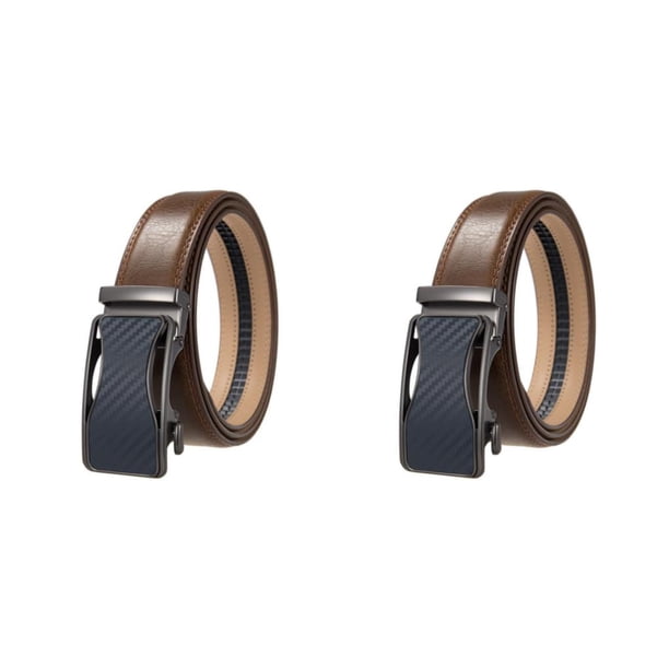 Cinturón De Cuero Jumpingount Atemporal Para Hombre Con Hebilla Automática Negro Marrón