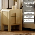 thumbnail image 5 of Mid-Century Modern Wood Nightstand Set of 2 with Drawers ,Curved End Table with Built-In Charging Station for Bedroom, Living Room,Entryway, 5 of 8